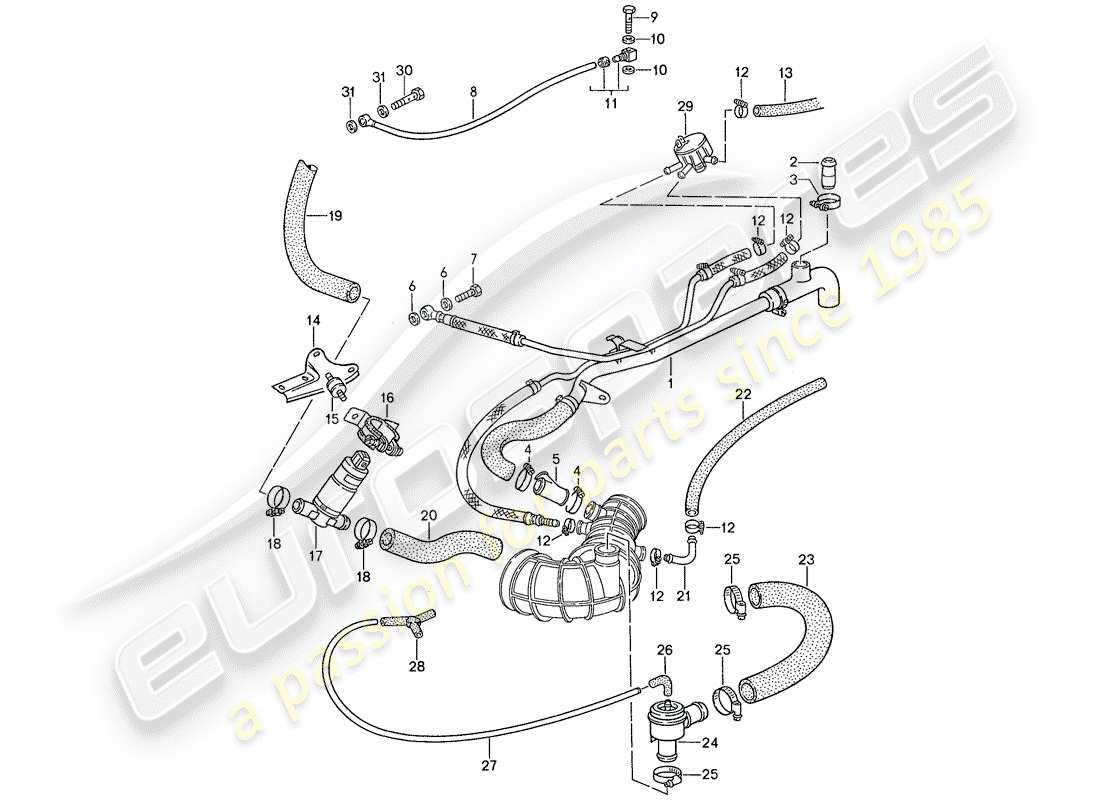 Porsche 944 (1991) L-JETRONIC - 3 Part Diagram