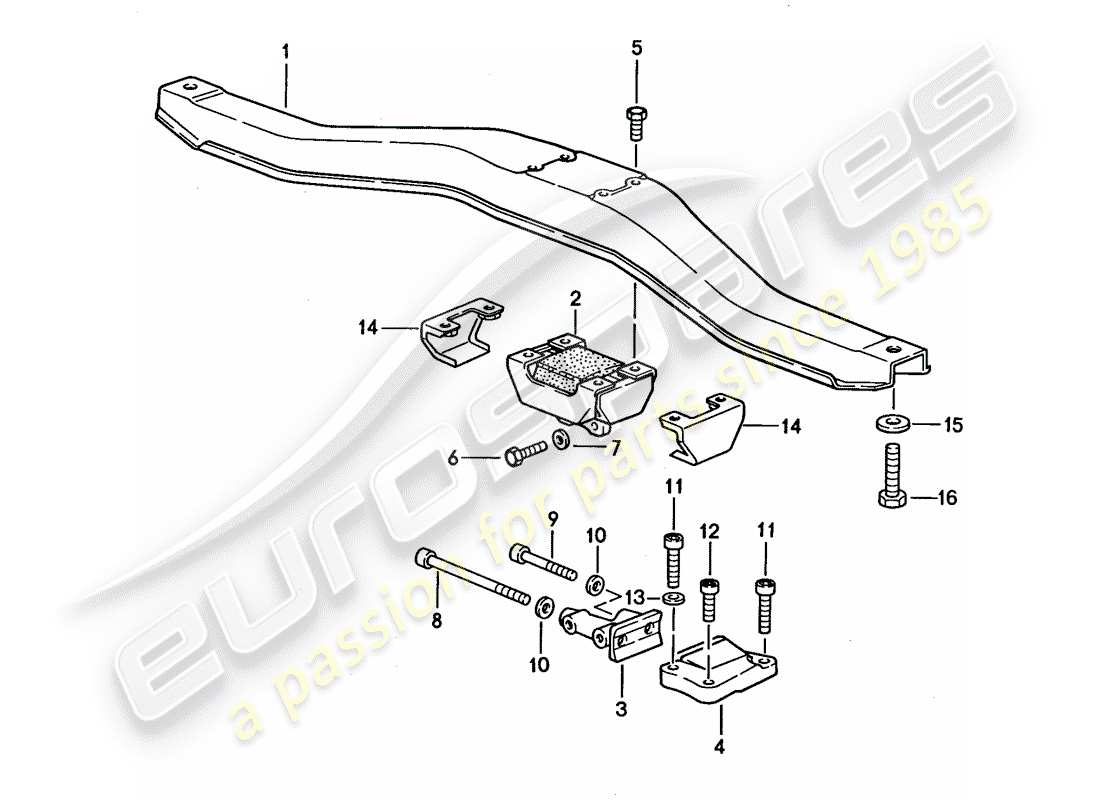 Porsche 944 (1991) TRANSMISSION SUSPENSION - FOR - AUTOMATIC TRANSMISSION - D >> - MJ 1989 Part Diagram