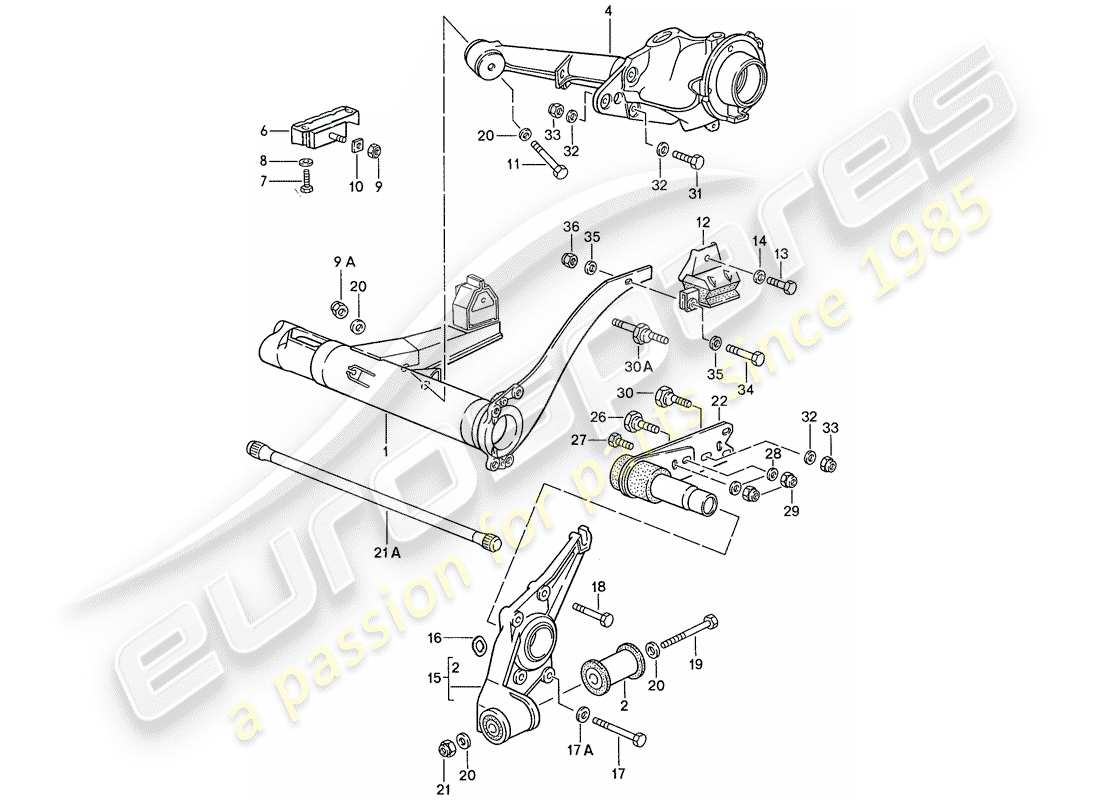 Porsche 944 (1991) REAR AXLE CARRIER - REAR AXLE STEERING Part Diagram