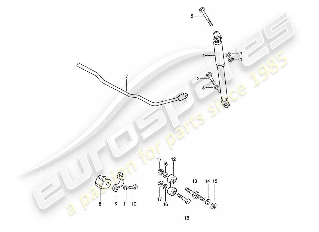 Porsche 944 (1991) VIBRATION DAMPER - STABILIZER Part Diagram