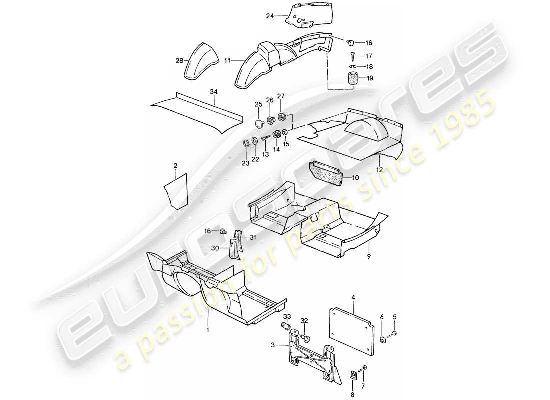 Porsche 944 (1991) trims Part Diagram