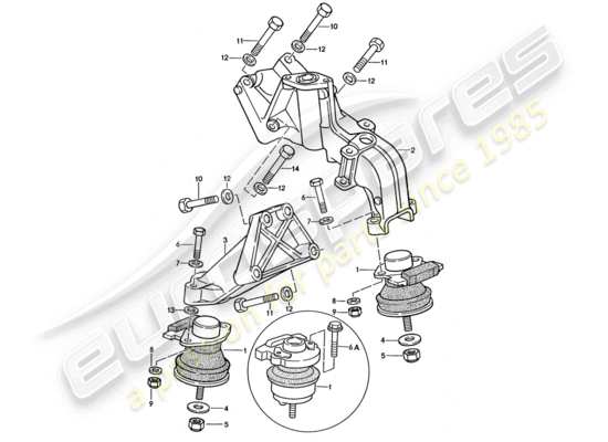 a part diagram from the Porsche 944 (1991) parts catalogue