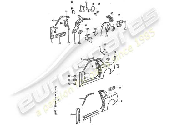 a part diagram from the Porsche 944 parts catalogue