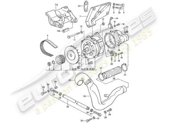 a part diagram from the Porsche 944 (1991) parts catalogue