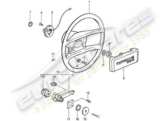 a part diagram from the Porsche 959 parts catalogue