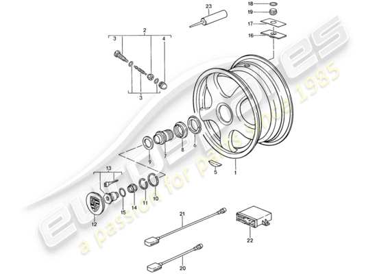 a part diagram from the Porsche 959 parts catalogue