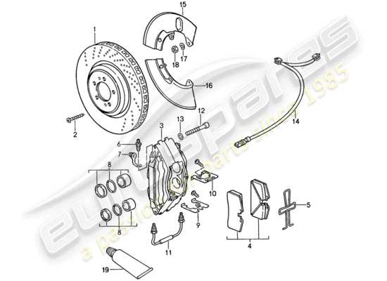 a part diagram from the Porsche 959 parts catalogue