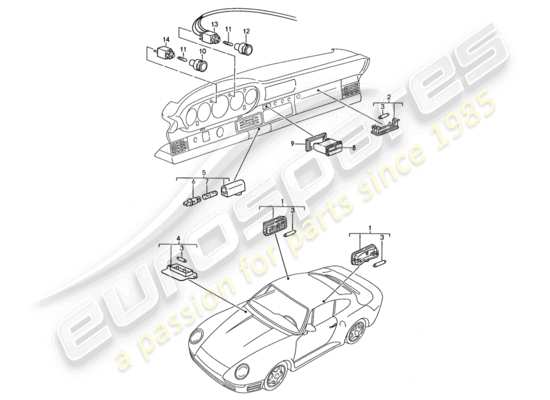 a part diagram from the Porsche 959 parts catalogue