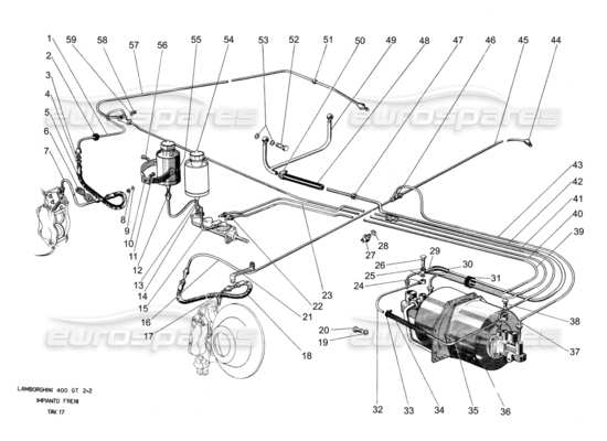 a part diagram from the Lamborghini 400 parts catalogue