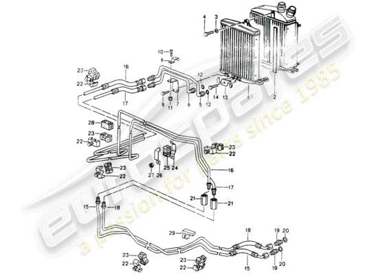 a part diagram from the Porsche 964 parts catalogue