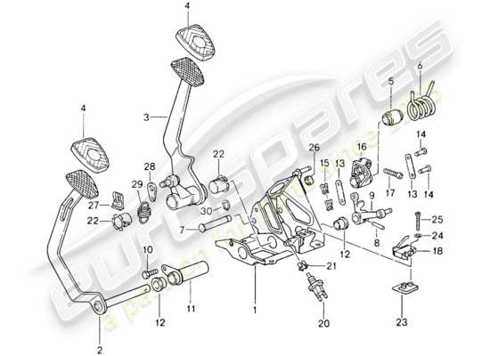 a part diagram from the Porsche 964 (1989) parts catalogue