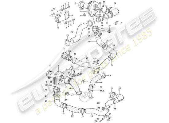 a part diagram from the Porsche 964 (1990) parts catalogue