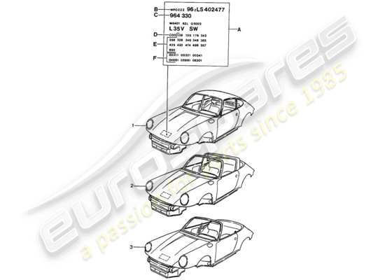 a part diagram from the Porsche 964 (1990) parts catalogue