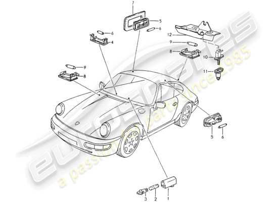 a part diagram from the Porsche 964 parts catalogue