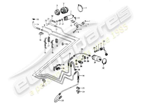 a part diagram from the Porsche 964 parts catalogue