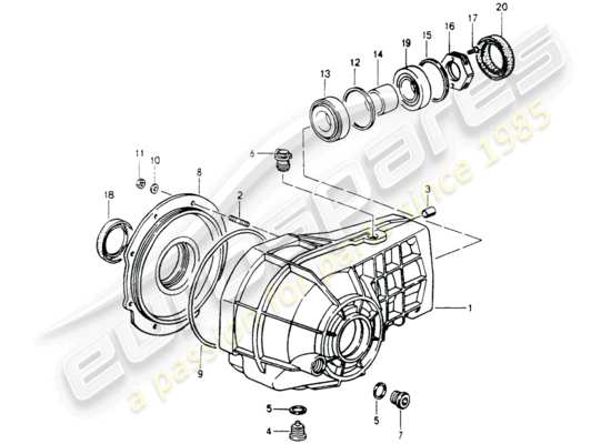 a part diagram from the Porsche 964 (1991) parts catalogue