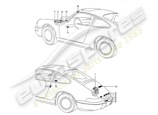 a part diagram from the Porsche 964 parts catalogue