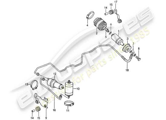 a part diagram from the Porsche 964 (1992) parts catalogue