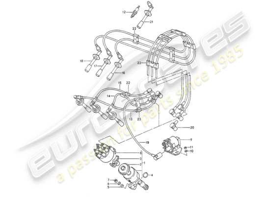 a part diagram from the Porsche 964 parts catalogue