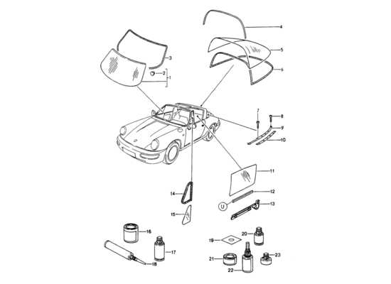 a part diagram from the Porsche 964 parts catalogue