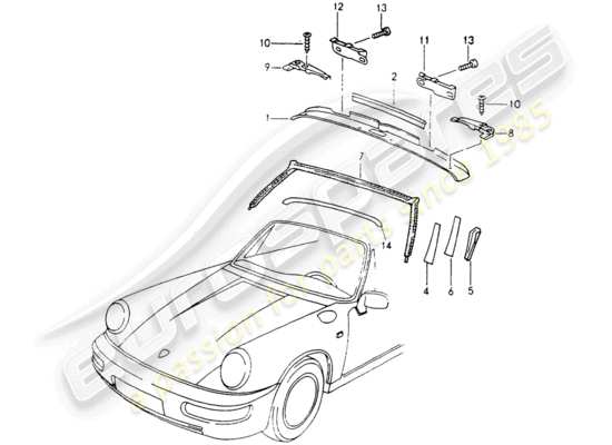 a part diagram from the Porsche 964 parts catalogue