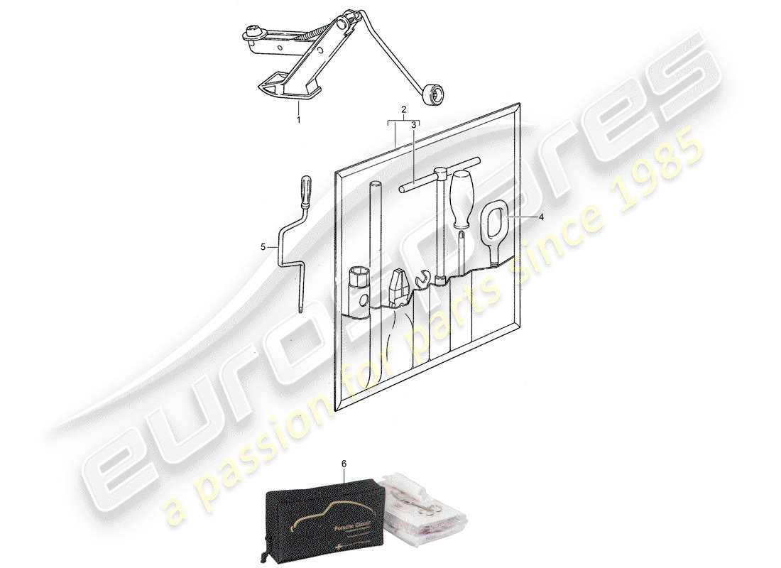 Porsche 968 (1992) ACCESSORIES - TOOL - FIRST AID KIT Part Diagram