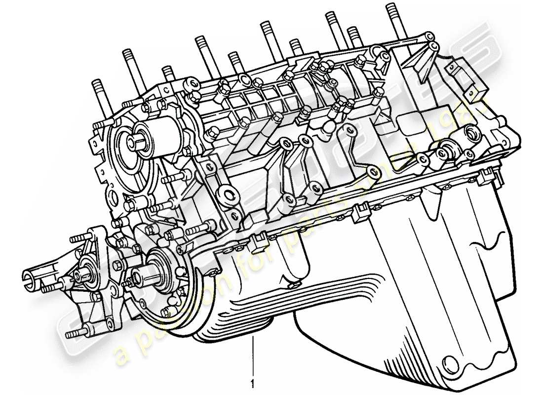 Porsche 968 (1992) SHORT ENGINE - CRANKCASE Part Diagram