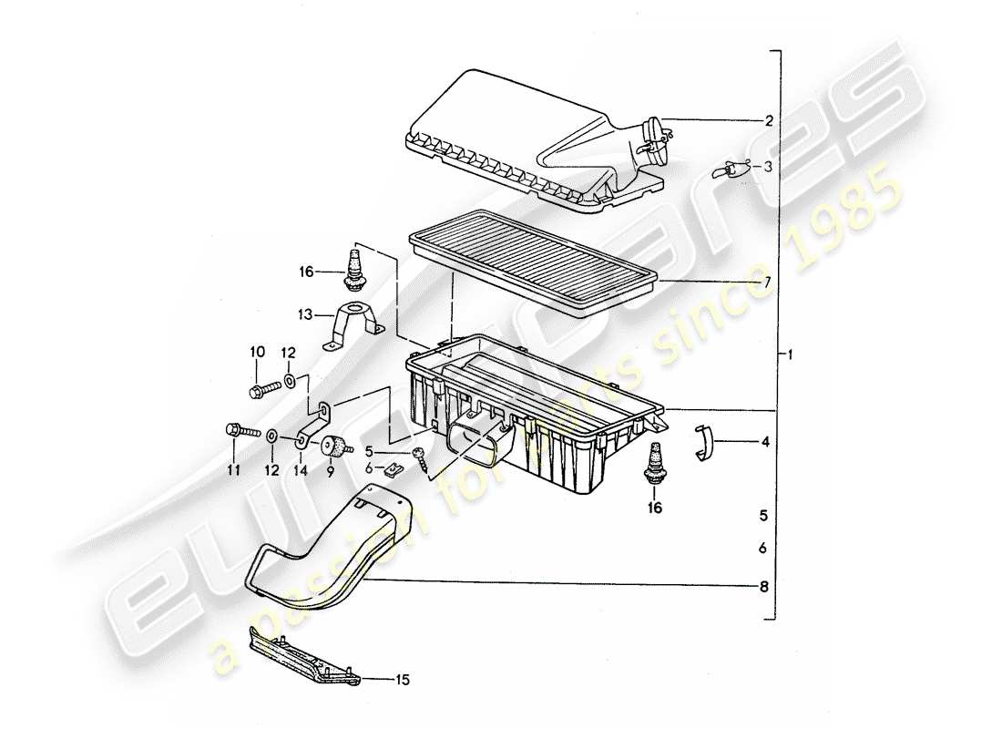 Porsche 968 (1992) AIR CLEANER Part Diagram