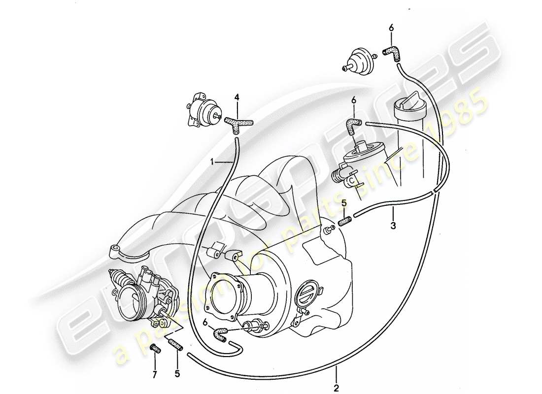 Porsche 968 (1992) LH-JETRONIC - 4 Part Diagram