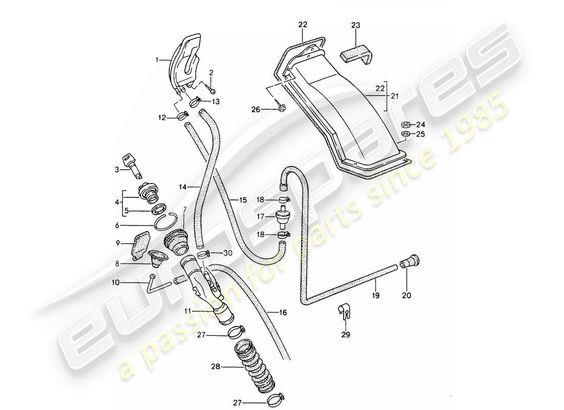 Porsche 968 (1992) FILLER NECK Part Diagram