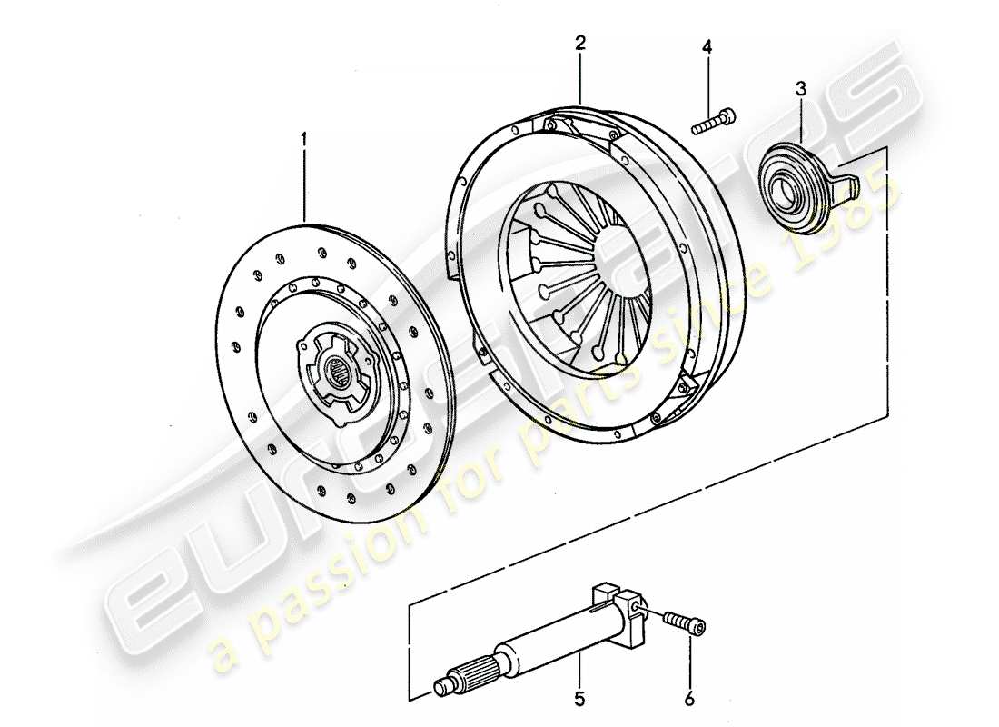 Porsche 968 (1992) MANUAL GEARBOX - CLUTCH Part Diagram