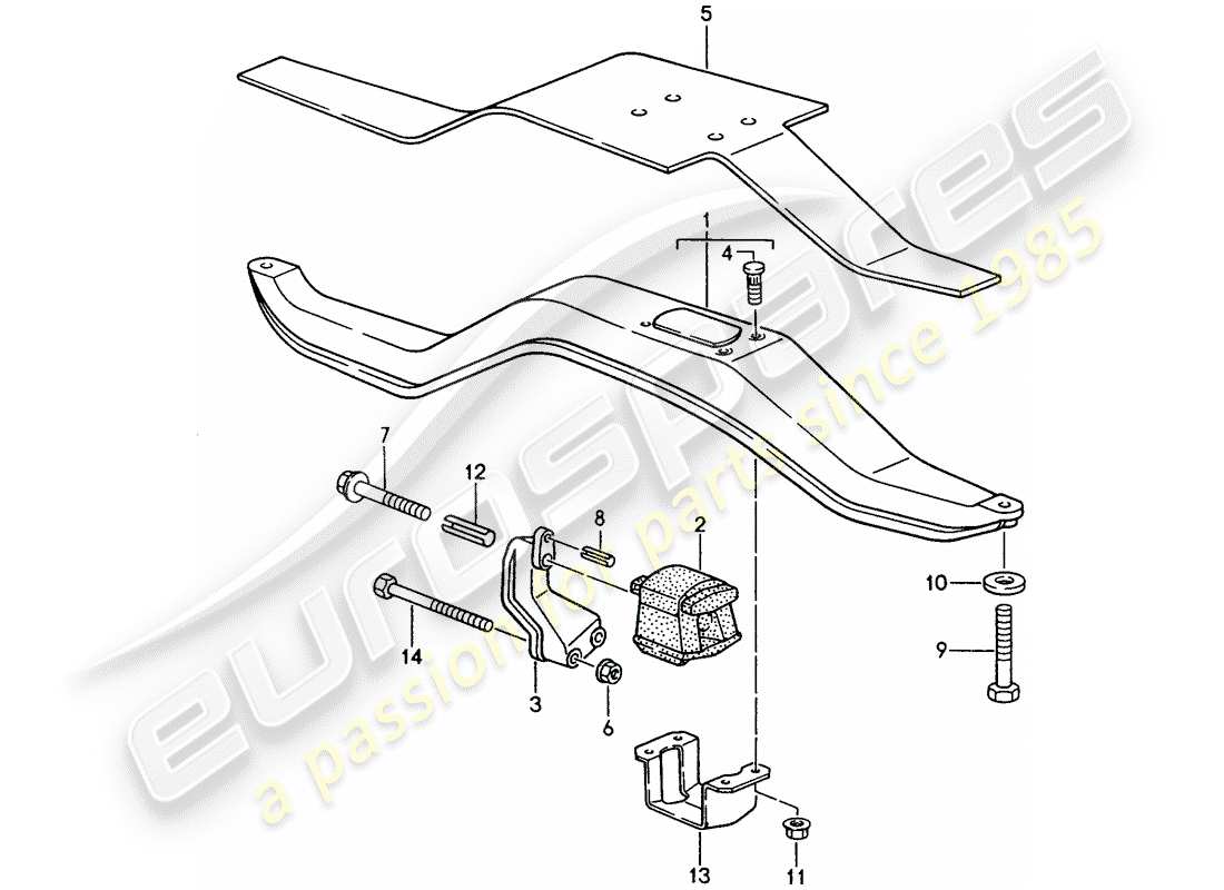 Porsche 968 (1992) MANUAL GEARBOX - TRANSMISSION SUSPENSION Part Diagram