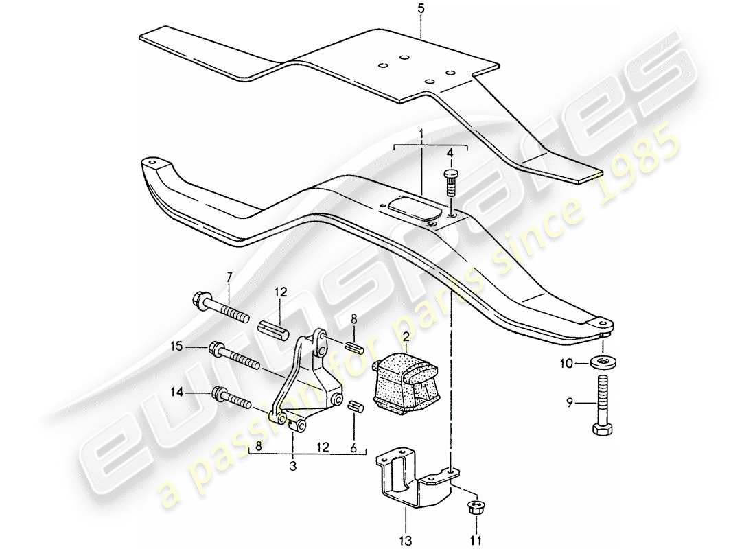 Porsche 968 (1992) TIPTRONIC - TRANSMISSION SUSPENSION Part Diagram