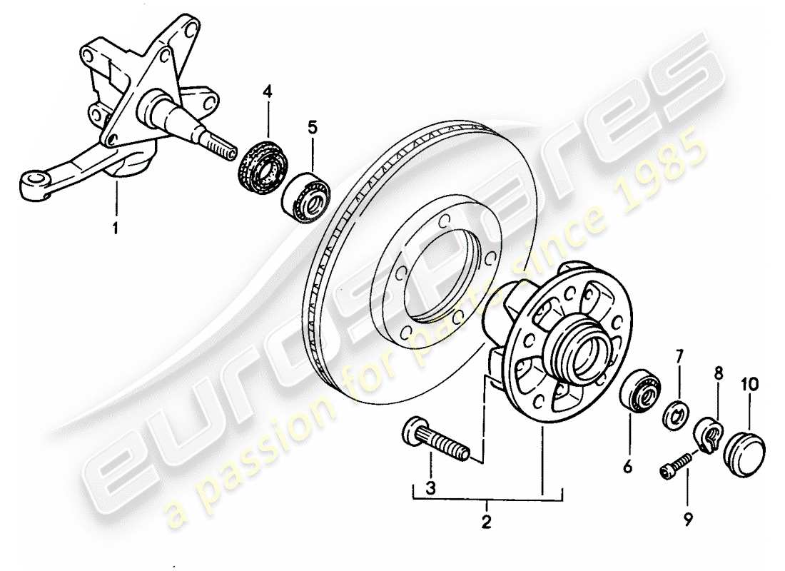 Porsche 968 (1992) STEERING KNUCKLE - LUBRICANTS Part Diagram