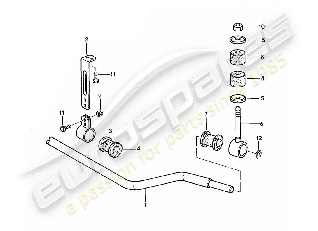 Porsche 968 (1992) stabilizer Part Diagram