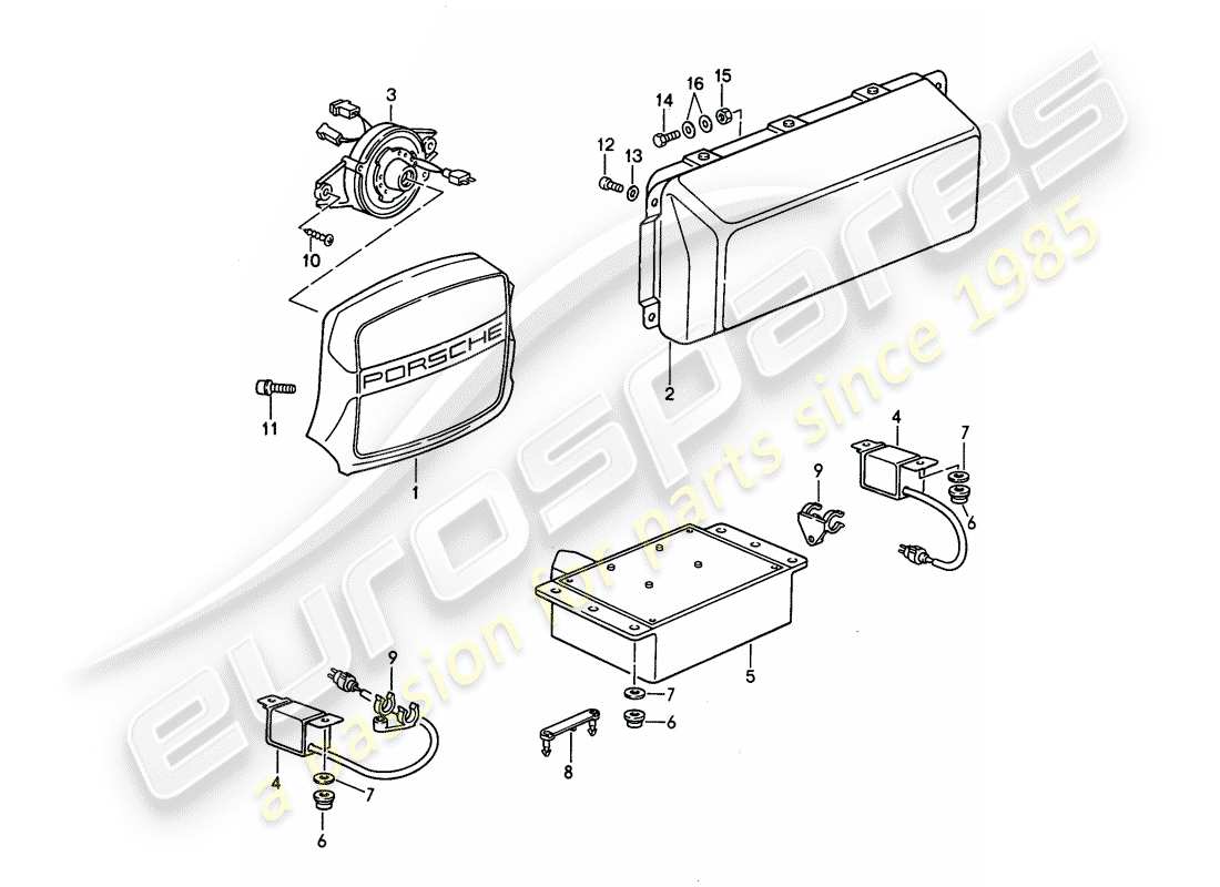 Porsche 968 (1992) AIRBAG Part Diagram