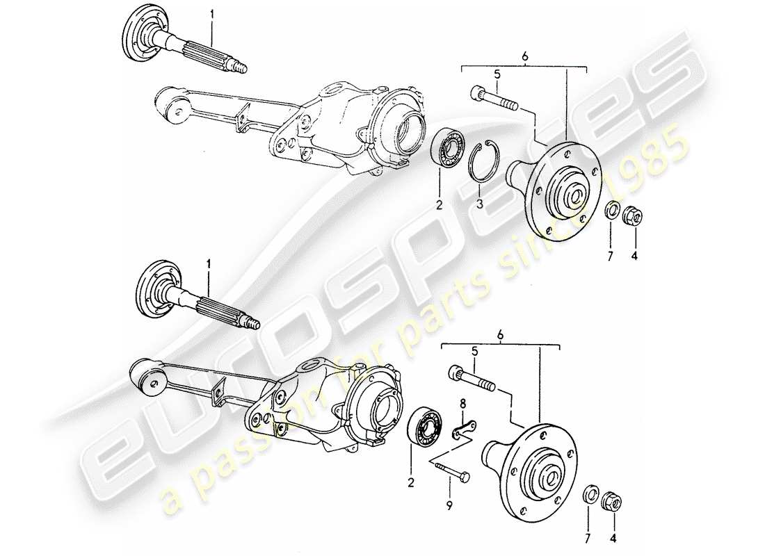 Porsche 968 (1992) REAR WHEEL SHAFT - LUBRICANTS Part Diagram