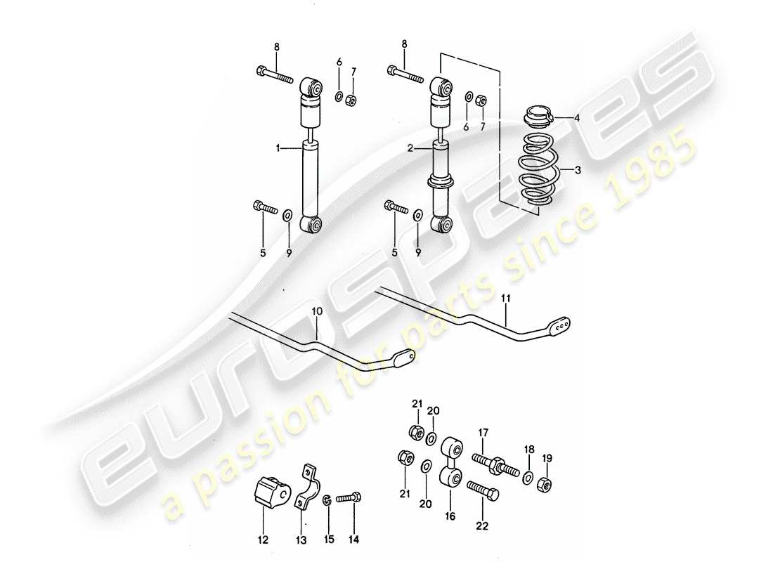 Porsche 968 (1992) VIBRATION DAMPER - STABILIZER Part Diagram