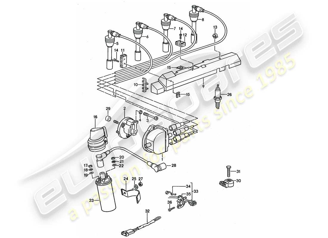 Porsche 968 (1992) ENGINE ELECTRICS 1 Part Diagram