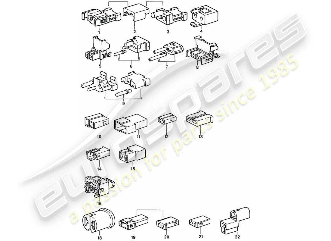 Porsche 968 (1992) CONNECTOR HOUSING Part Diagram