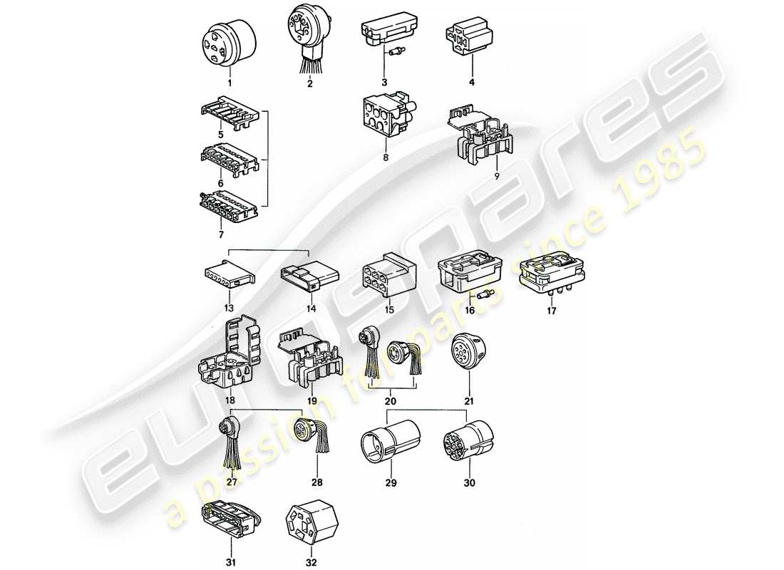 Porsche 968 (1992) CONNECTOR HOUSING Part Diagram