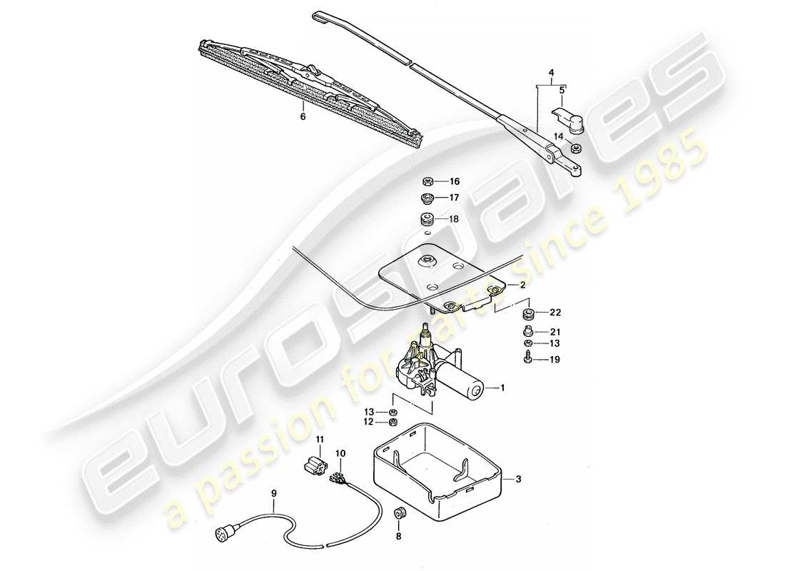 Porsche 968 (1992) REAR WINDOW WIPER Part Diagram