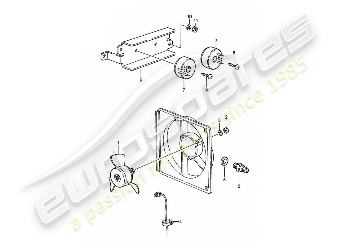 Porsche 968 (1992) ELECTRIC FAN Part Diagram