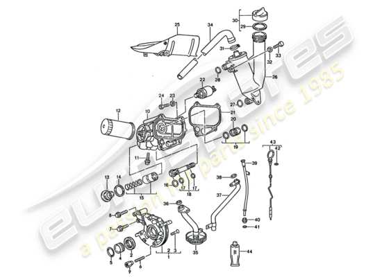 a part diagram from the Porsche 968 parts catalogue