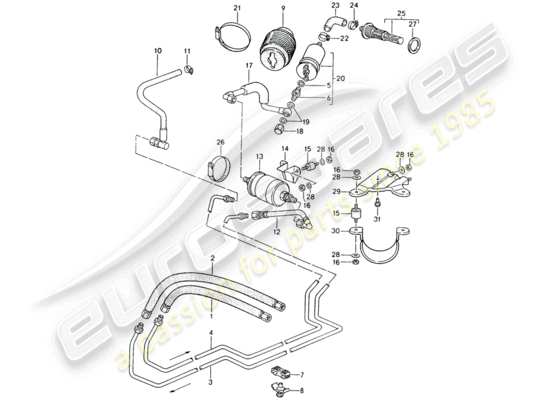 a part diagram from the Porsche 968 parts catalogue