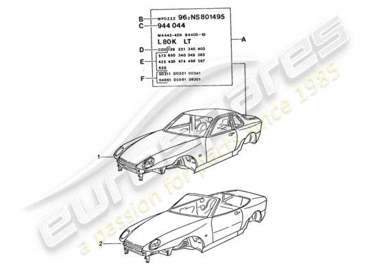 a part diagram from the Porsche 968 parts catalogue