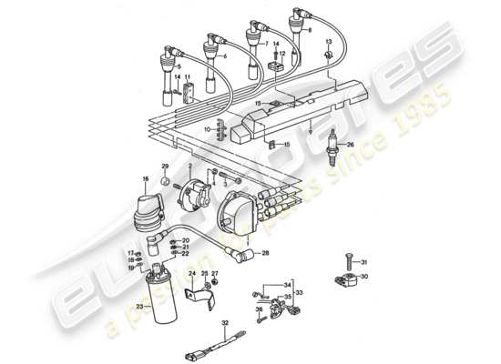 a part diagram from the Porsche 968 parts catalogue