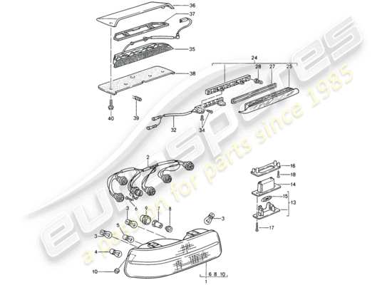 a part diagram from the Porsche 968 (1992) parts catalogue