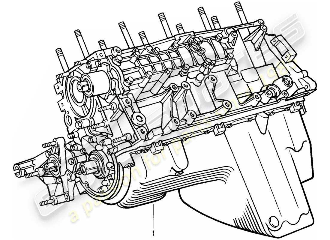 Porsche 968 (1993) SHORT ENGINE - CRANKCASE Part Diagram