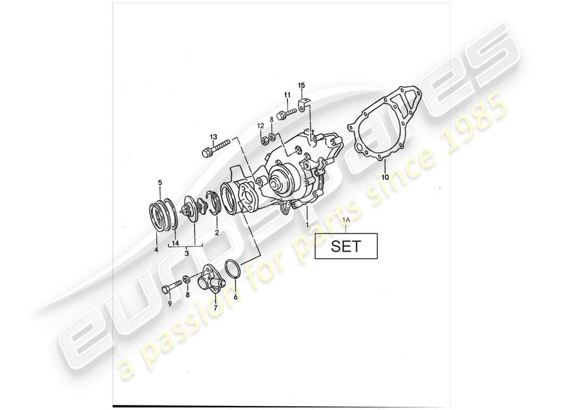 Porsche 968 (1993) WATER PUMP Part Diagram